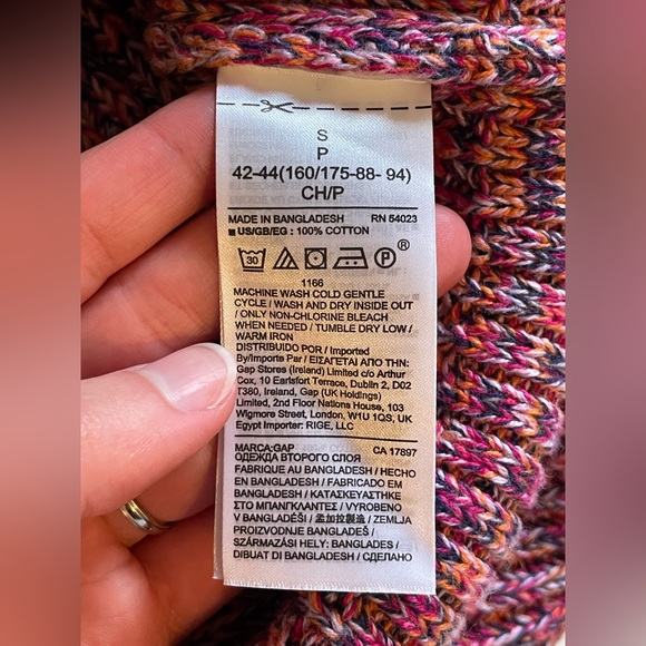 NWT GAP Pink Knit Sweater Cotton Long Sleeve Winter Cozy Top Women's Size Small - Picture 7 of 7